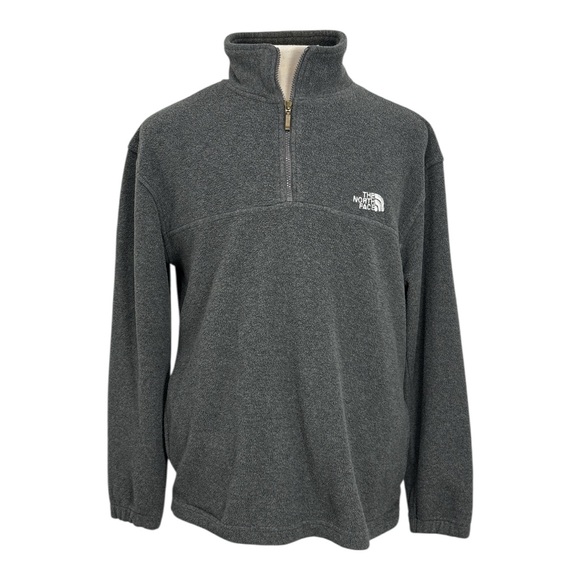The North Face Men's Medium Fleece Pullover Sweatshirt Gray Embroidered Logo - Picture 1 of 7